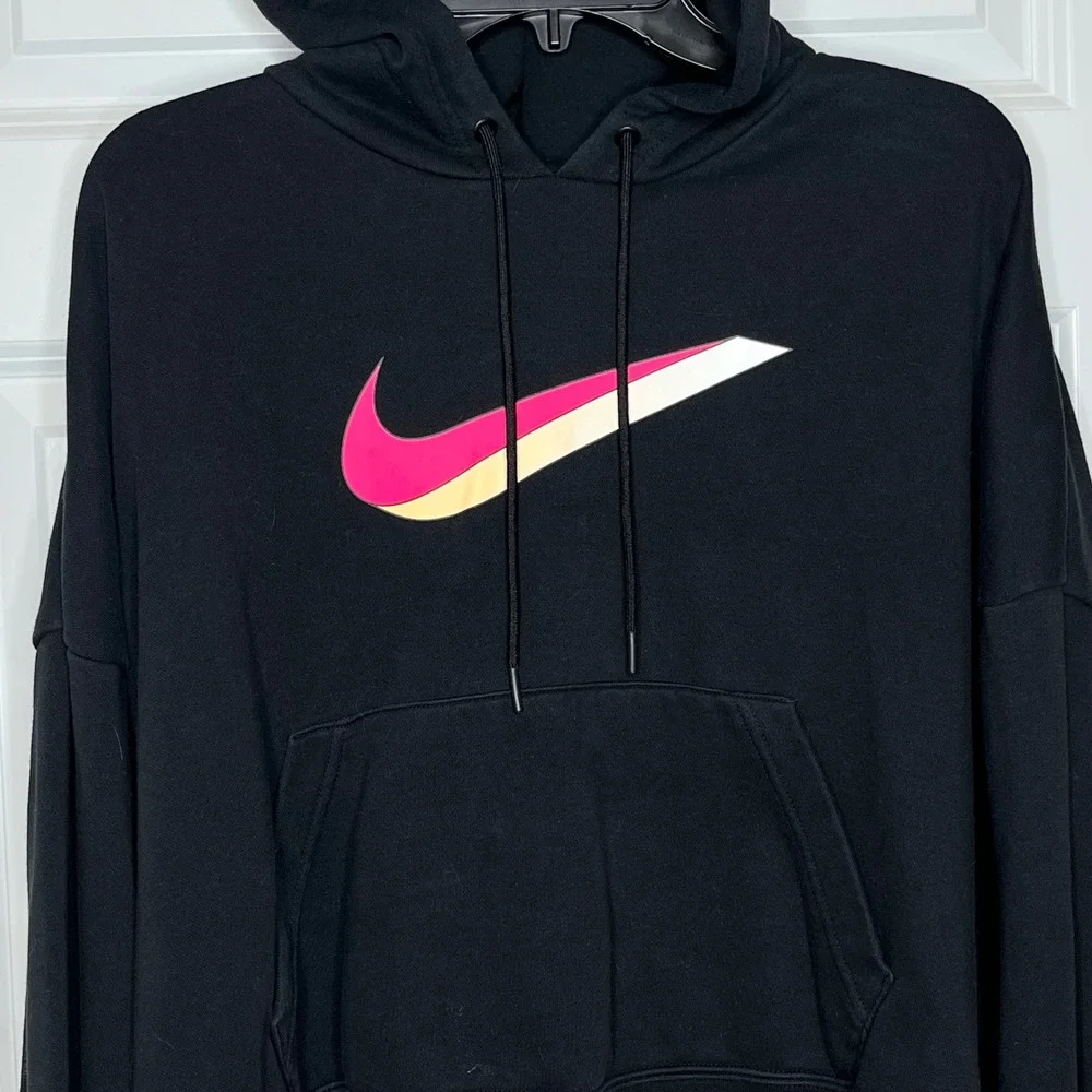Nike Sportswear Icon Clash‎ Black Fleece Hoodie Crop Boxy Large